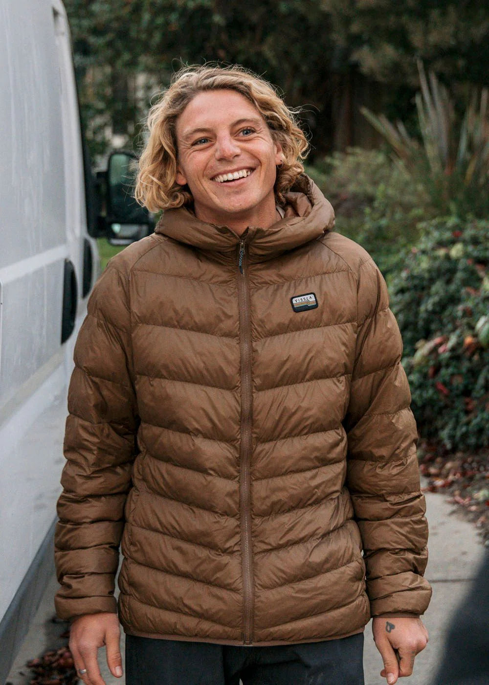 Pacific Packable Eco Puff Jacket in Brown