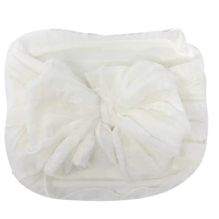Ruffled Headband in Off White