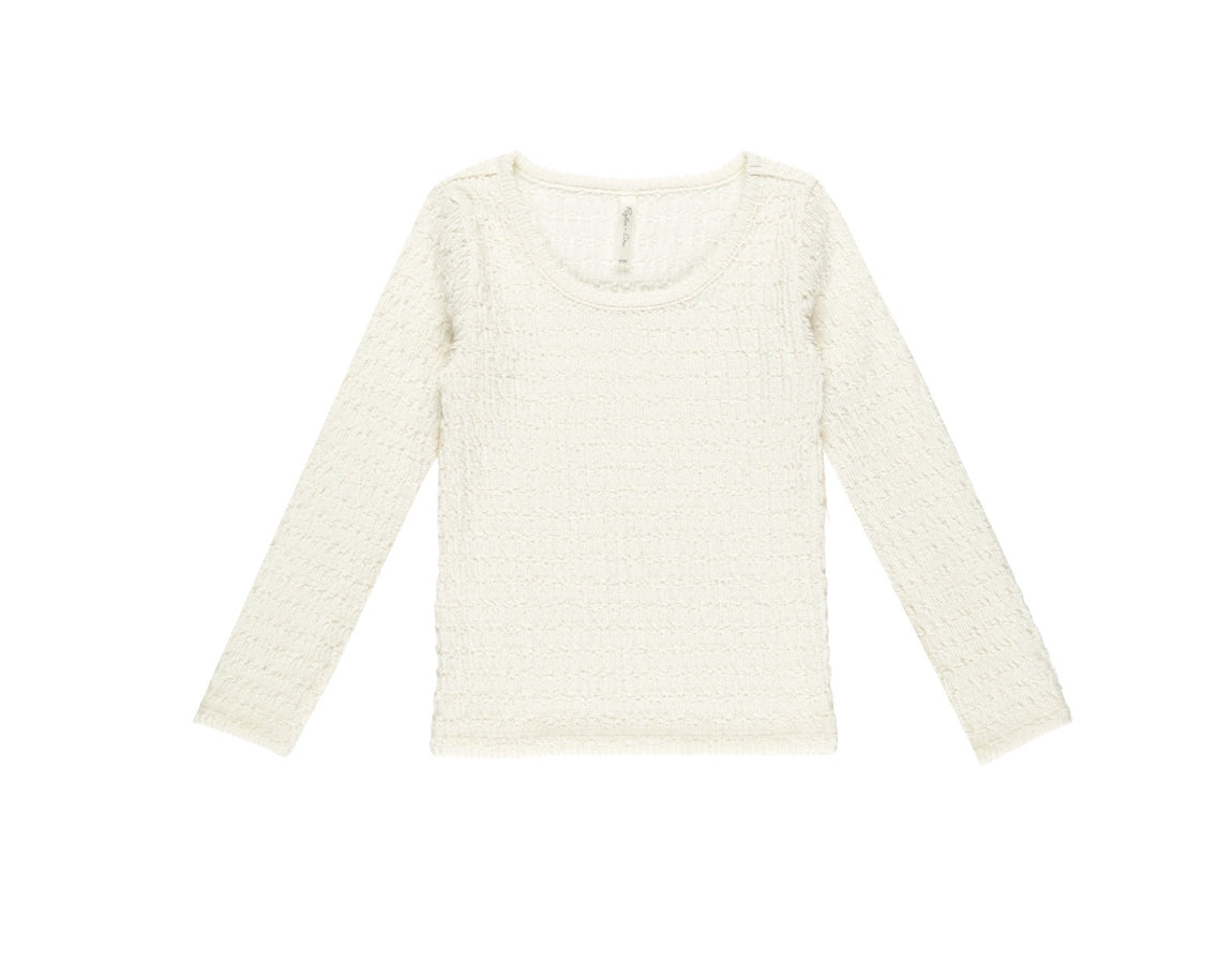 Ivory Long Sleeve Textured Top