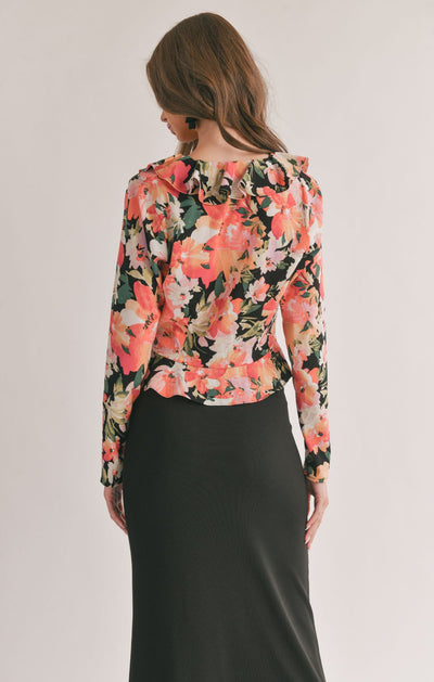 Scenic Beauty Ruffle Tie Top