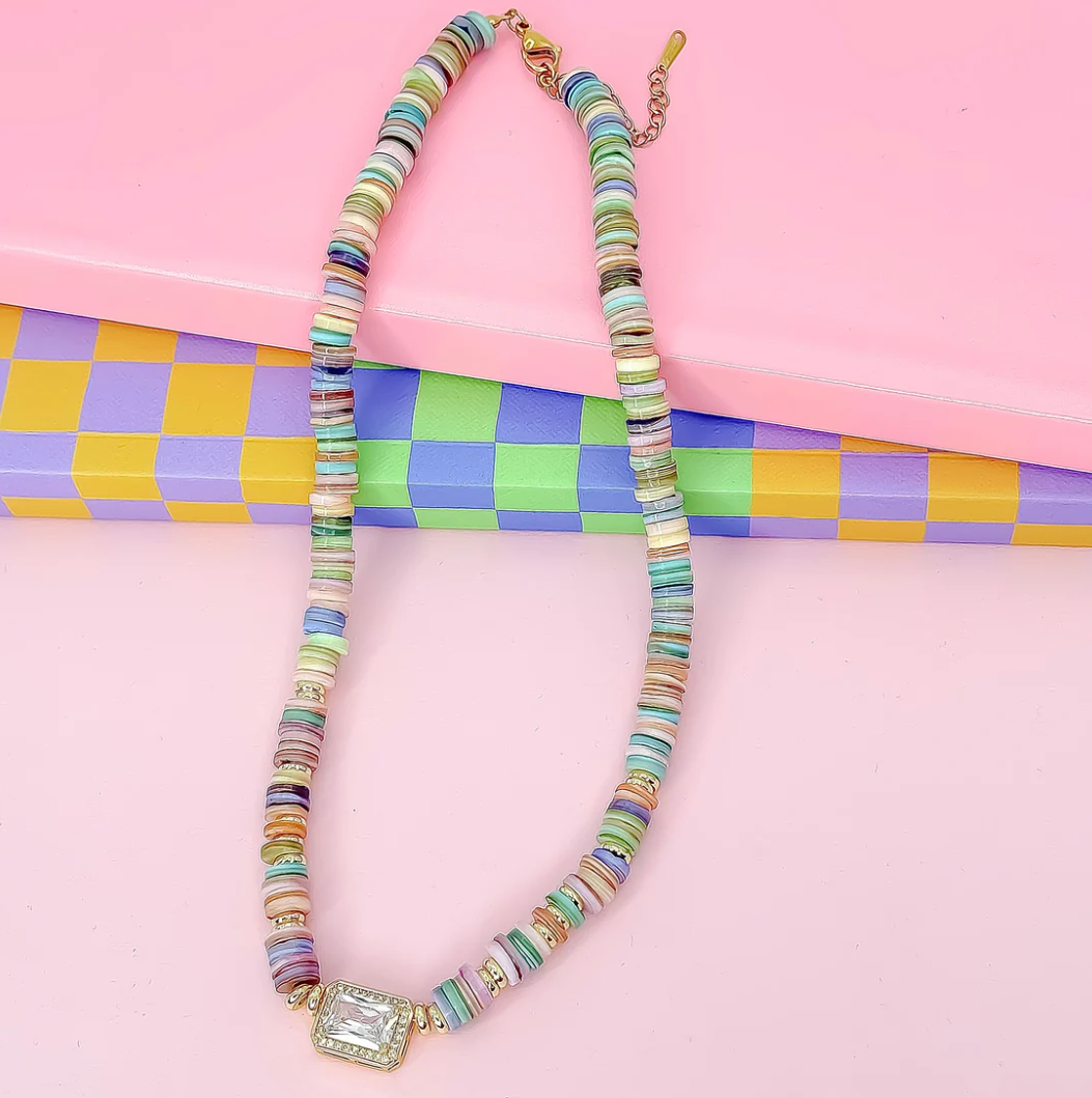 Dream Pop Gemstone Necklace - Pastel