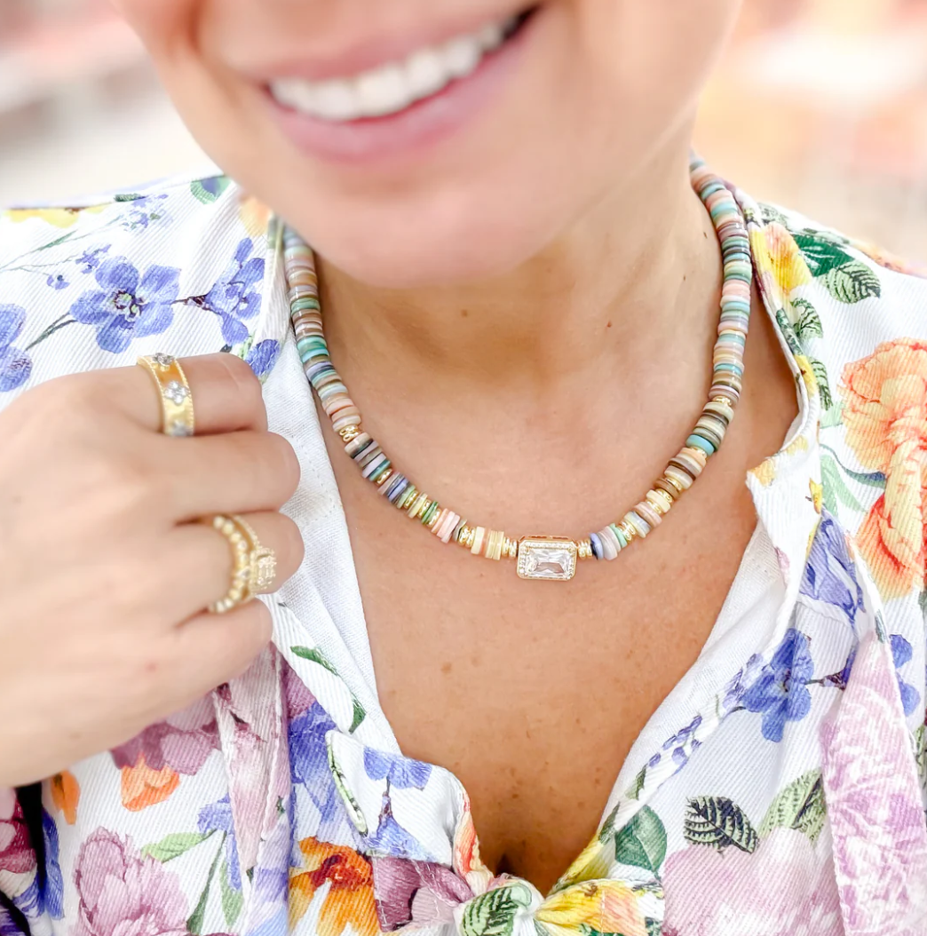 Dream Pop Gemstone Necklace - Pastel