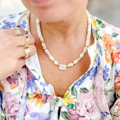 Dream Pop Gemstone Necklace - Nude