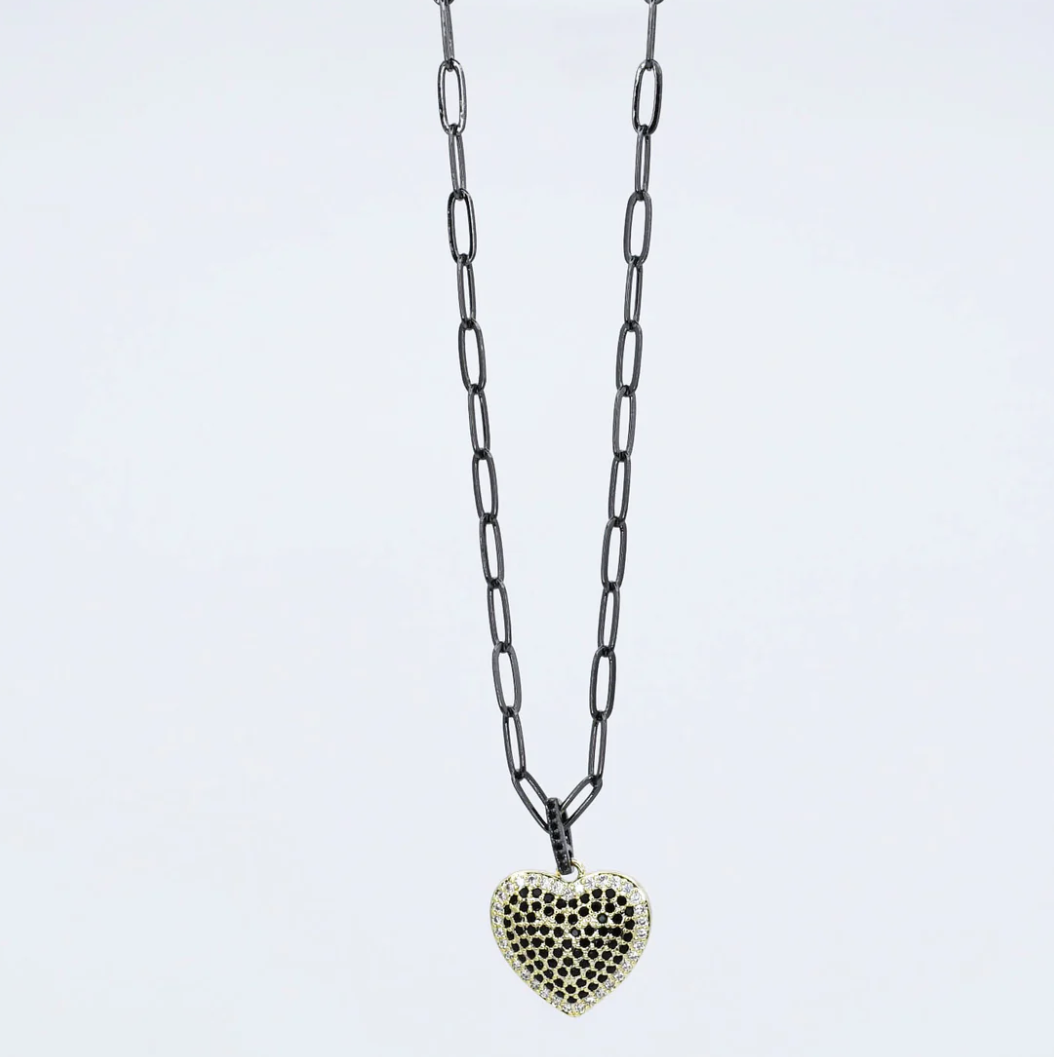 You Got My Heart Black Necklace
