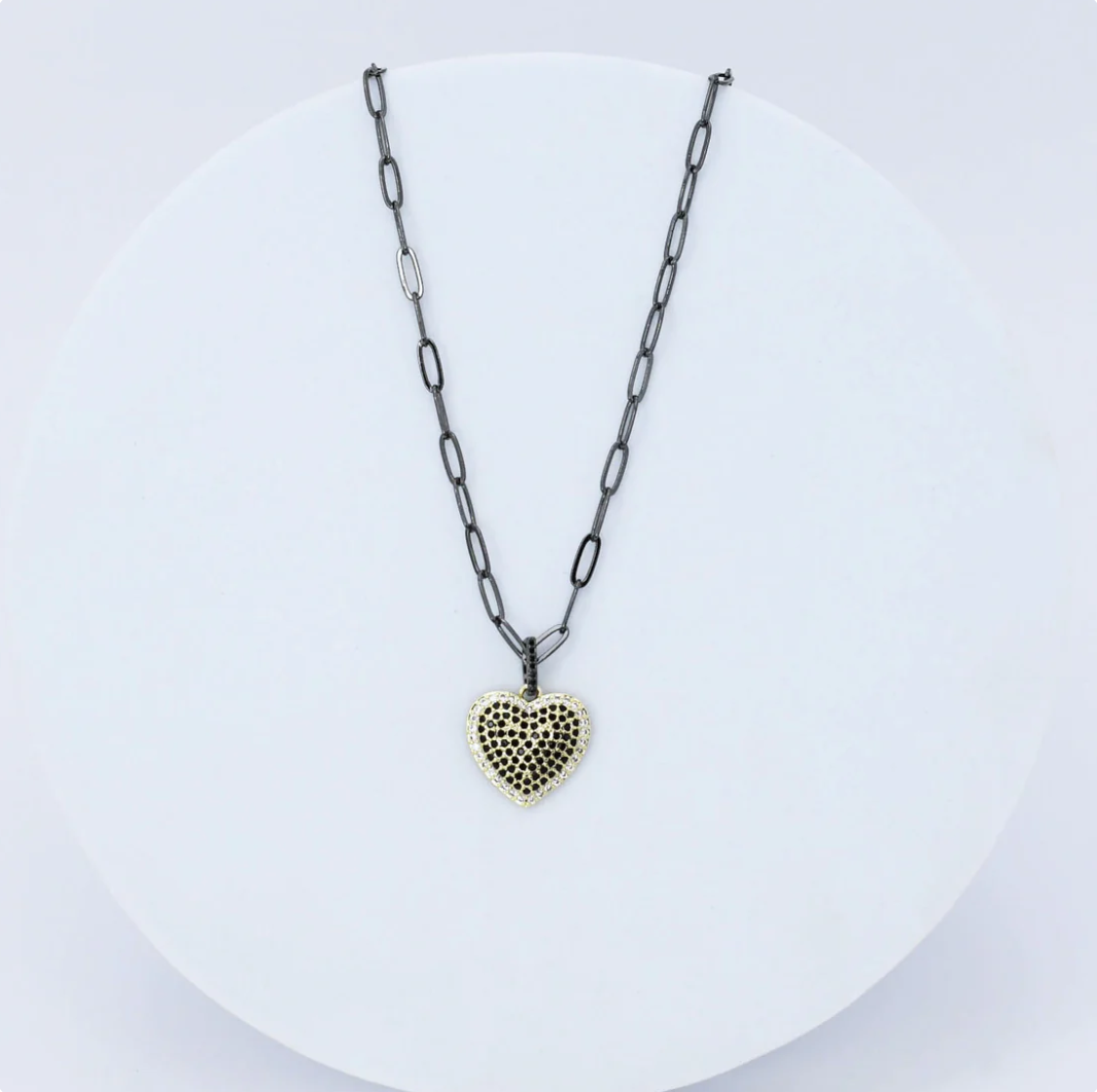 You Got My Heart Black Necklace