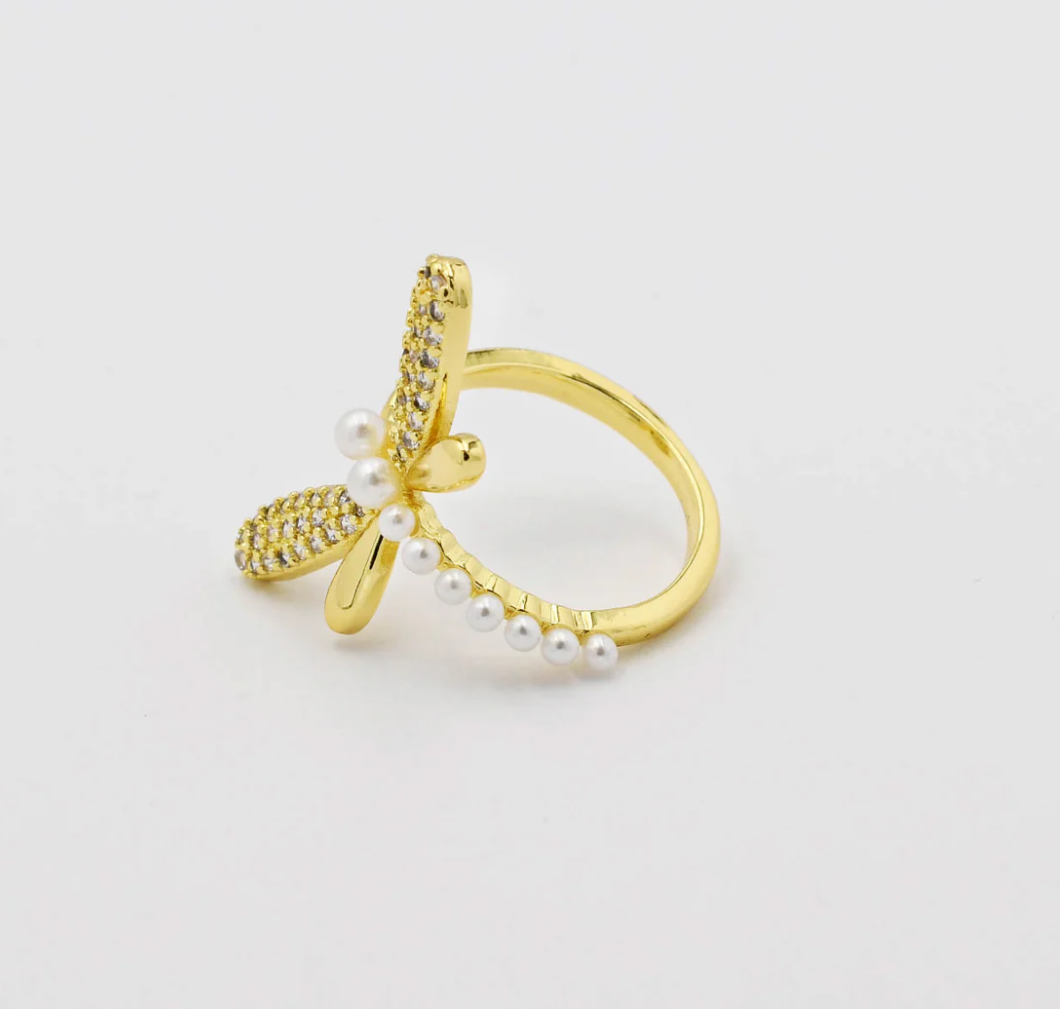 Dragonfly Gold Ring