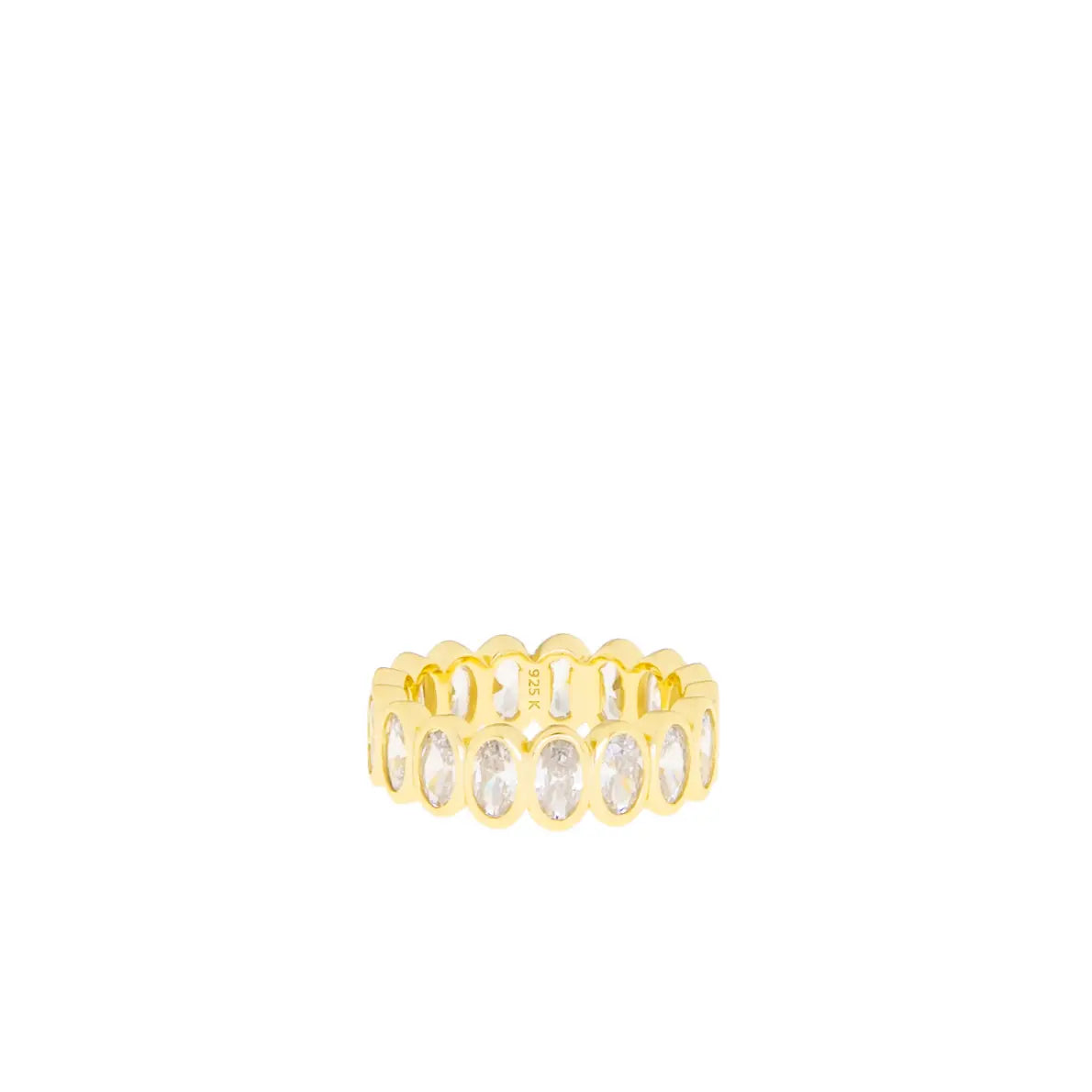 Sterling Oval Baguette Ring