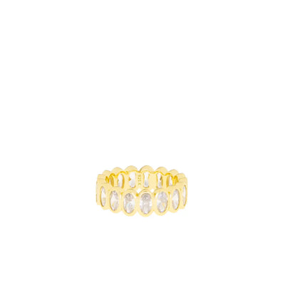 Sterling Oval Baguette Ring