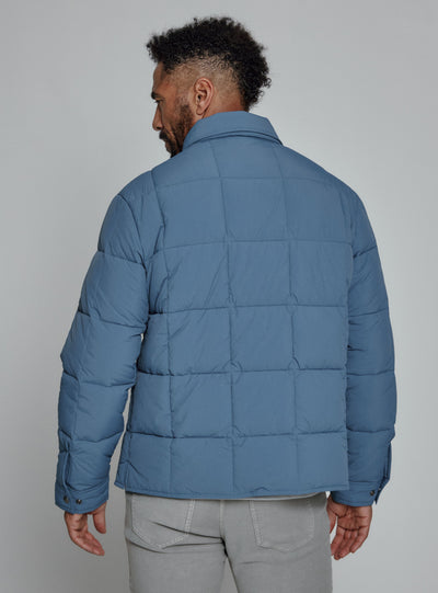 Cube Quilted Summit Jacket in Dusty Blue