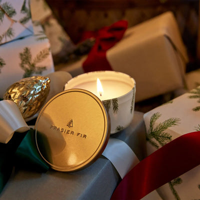 Frasier Fir Poured Candle Tin, Gold Lid