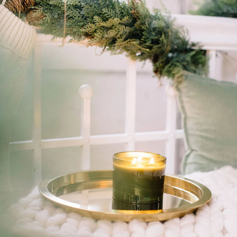 Frasier Fir 17 oz Poured Candle 3 Wick, Green