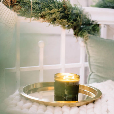 Frasier Fir 17 oz Poured Candle 3 Wick, Green