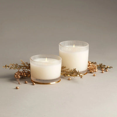 Frasier Fir Gilded Poured Candle Frosted Wood Grain