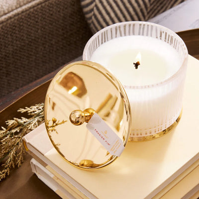 Frasier Fir Gilded Poured Candle Frosted Wood Grain