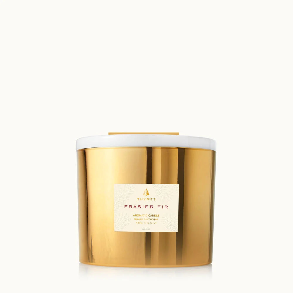 Frasier Fir Gilded Poured Candle 3 Wick Gold