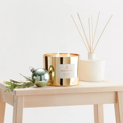 Frasier Fir Gilded Poured Candle 3 Wick Gold