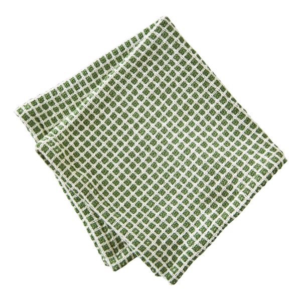 Textured Check Dishcloth Set of 2 in Green