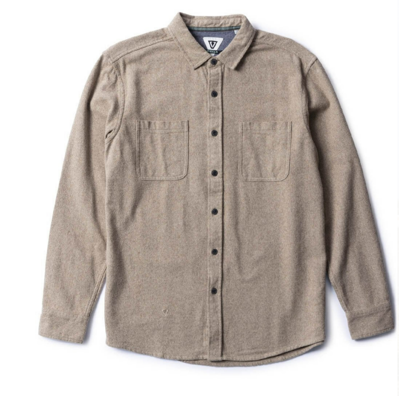 Shaper Eco Longsleeve Flannel in Dark Sand