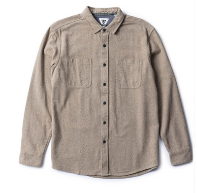 Shaper Eco Longsleeve Flannel in Dark Sand