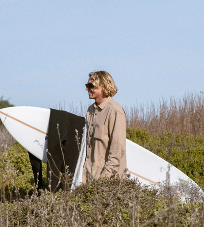 Shaper Eco Longsleeve Flannel in Dark Sand