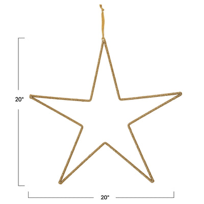 20"W x 20"H Hanging Metal & Glass Bead Star