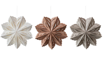 Recycled Paper Folding Snowflake Ornament, 3 Colors