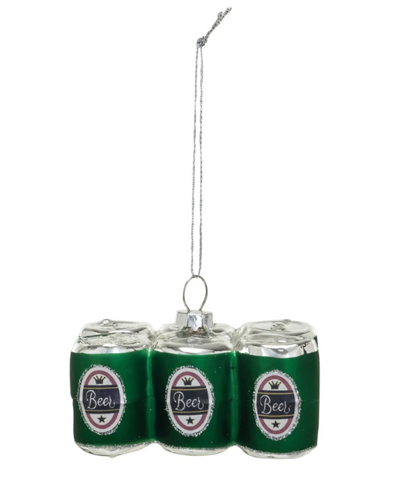 Glass Six Pack Ornament "Beer"