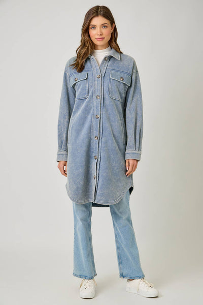 Golden Hour Terry Shacket - Denim