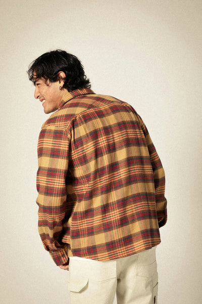 Brixton Bowery Flannel - Curry/Crimson