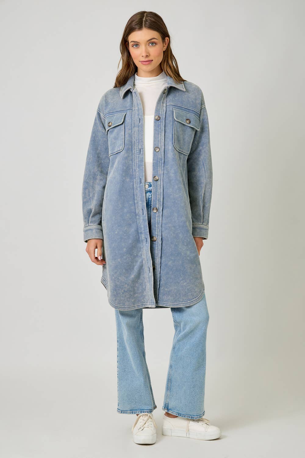 Golden Hour Terry Shacket - Denim