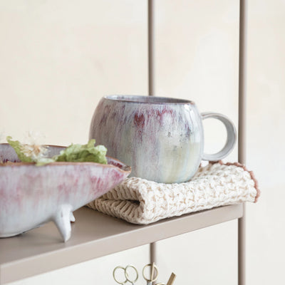 Square Cotton Waffle Weave Dish Cloths w/ Colored Edge, Set of 3