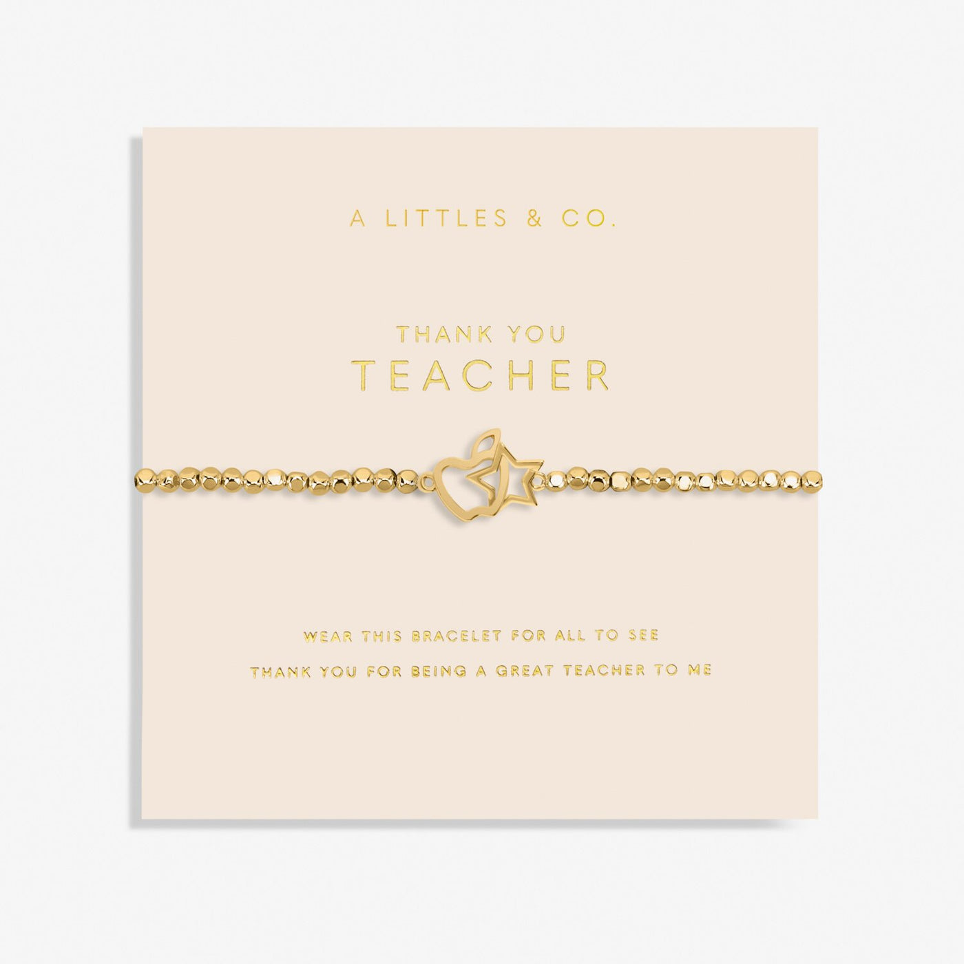 Forever Yours 'Thank You Teacher' Bracelet - Gold