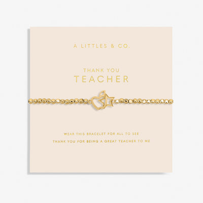 Forever Yours 'Thank You Teacher' Bracelet - Gold