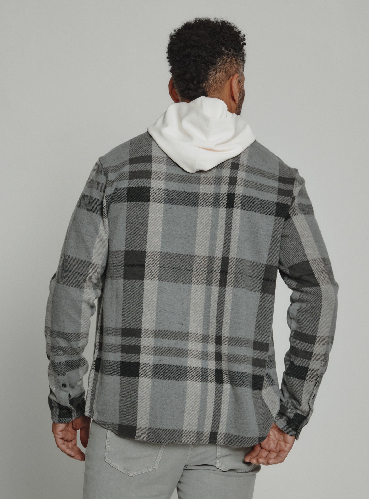Generation Long Sleeve Plaid Shirt in Grey
