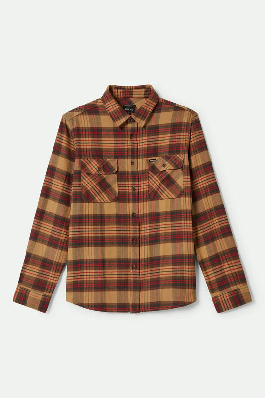 Brixton Bowery Flannel - Curry/Crimson