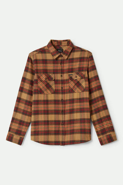 Brixton Bowery Flannel - Curry/Crimson