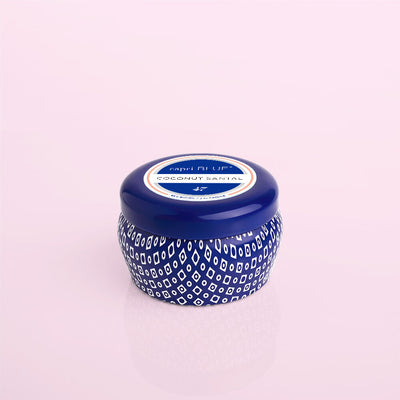 COCONUT SANTAL BLUE PRINTED MINI TIN, 3 OZ