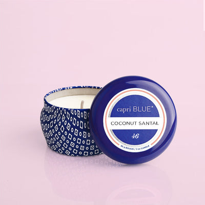 COCONUT SANTAL BLUE PRINTED MINI TIN, 3 OZ