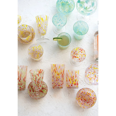 14 oz. Blown Confetti Drinking Glass, 4 Styles