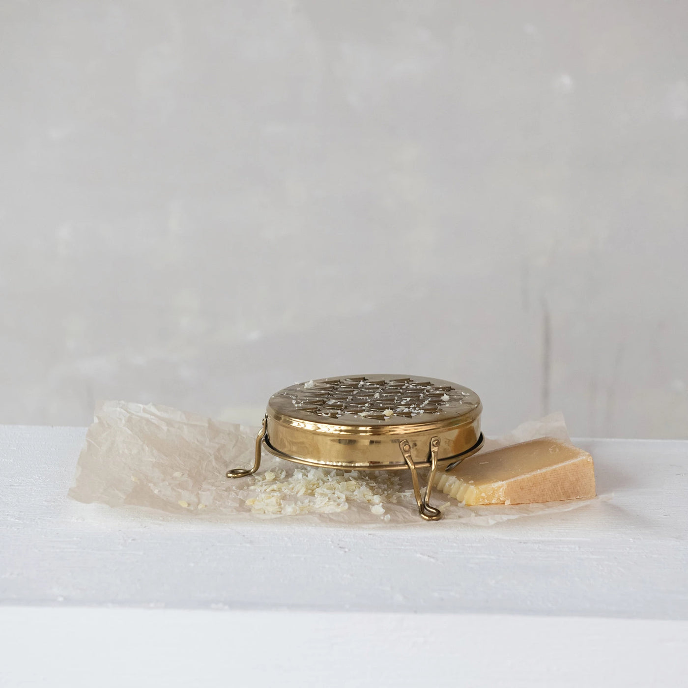 Stainless Steel Footed Grater, Gold Finish