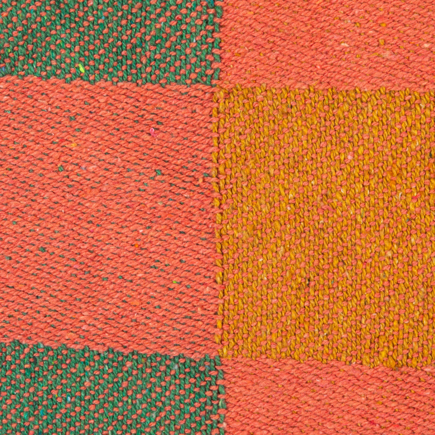 Woven Recycled Cotton Blend Two-Tone Checked Throw with Fringe