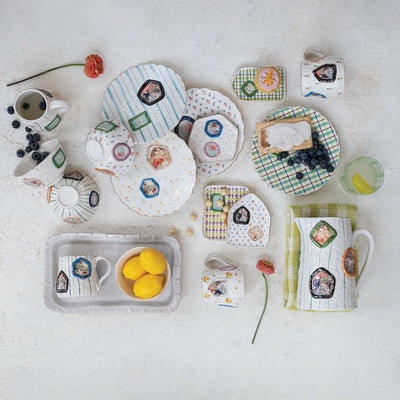 Embossed Hand-Painted Bowl with Gold Electroplating, 4 Styles