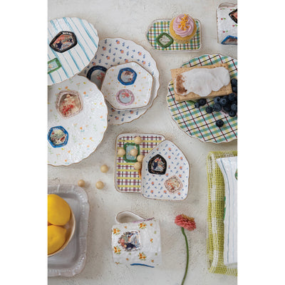 Embossed Hand-Painted Dish with Gold Electroplating, 4 Styles