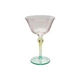 6 oz. Hand-Blown Stemmed Wine Glass, Pink, Yellow & Green