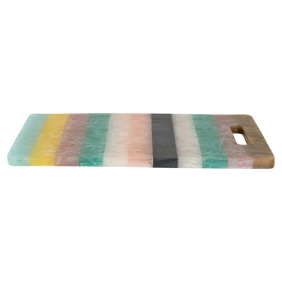 Marbled Resin Striped Cheese/Serving Board w/ Handle