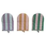 Woven Cotton Striped Oven Mitt, 3 Colors