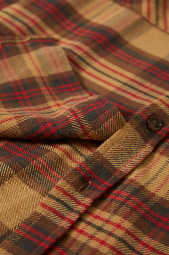 Brixton Bowery Flannel - Curry/Crimson