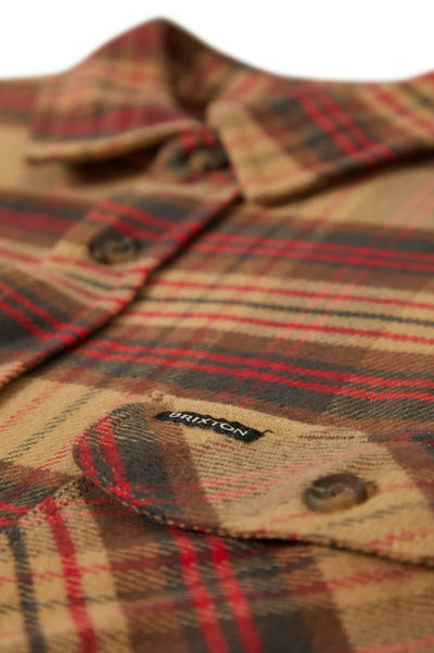 Brixton Bowery Flannel - Curry/Crimson