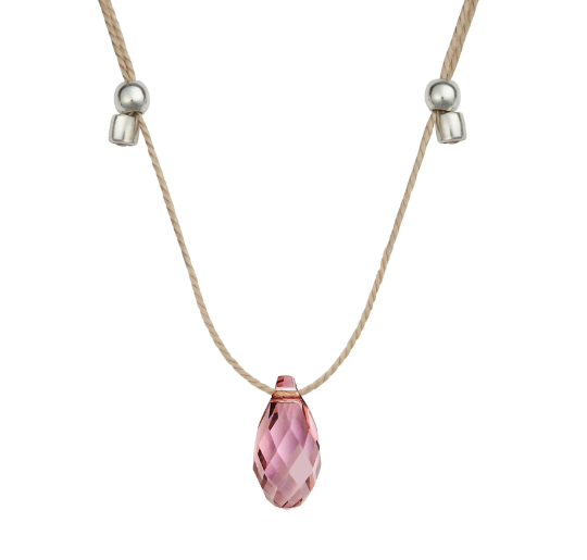 Hyevibe Iris Silk Slider Necklace, Silver