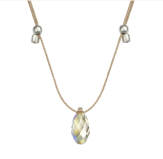 Hyevibe Paradise Silk Slider Necklace, Silver